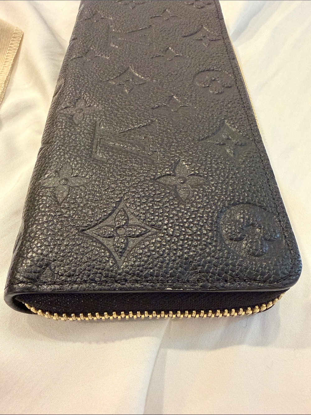 Louis Vuitton Black Monogram Empreinte Zip-Around Wallet with Gold Hardware - Picture 11 of 15